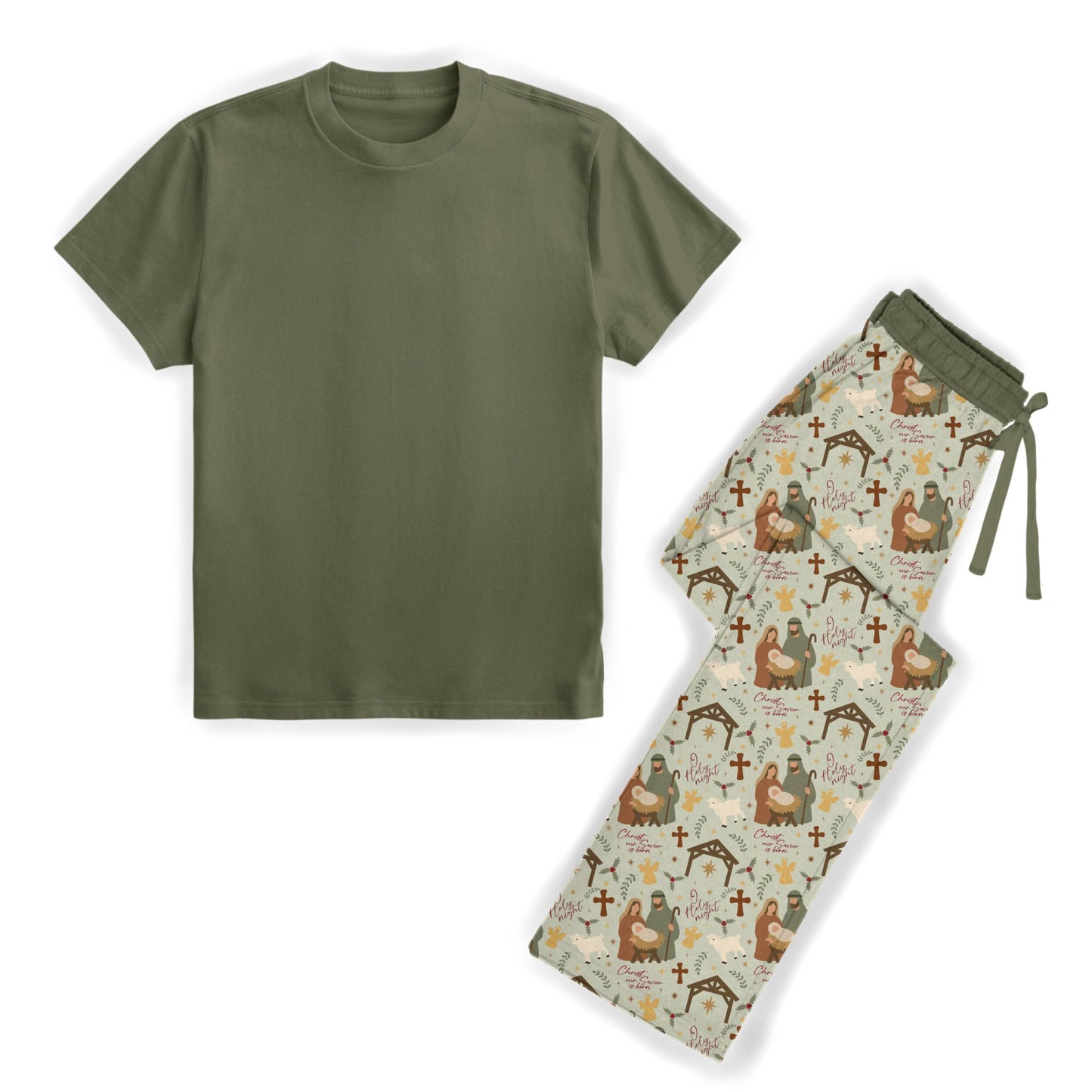 Oh Holy Night Men's Bamboo Matching Lounge Set **PreOrder**