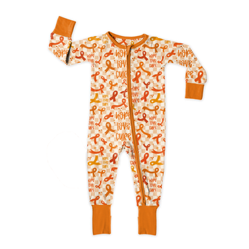 Orange Awareness Ribbon Zipper Sleeper **PreOrder**