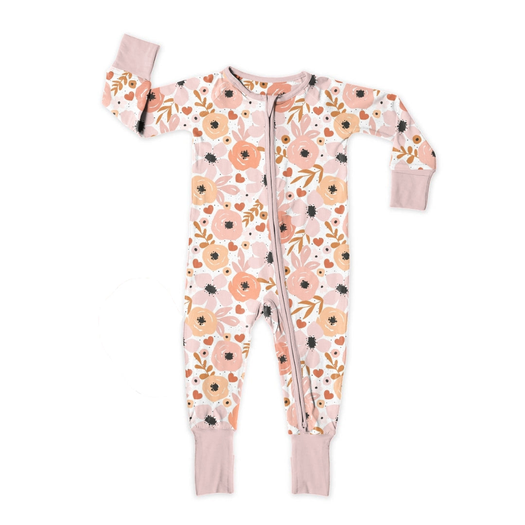 Peachy Floral Zipper Sleeper