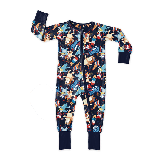 Patriotic Pup Pals Medically Adaptable Zipper Sleeper *RTS*