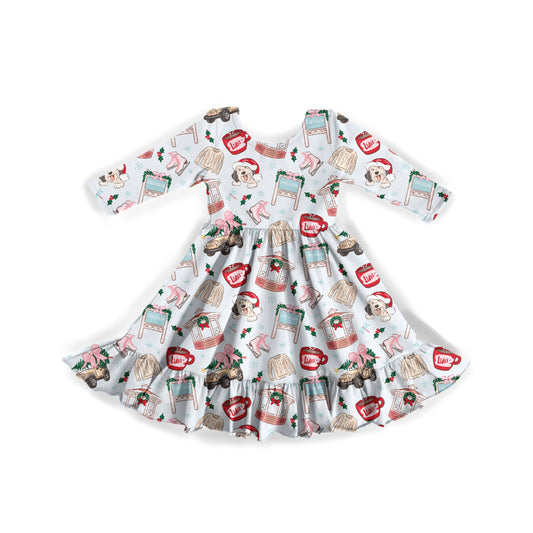 Snowy Small Town Youth Twirl Dress **PreOrder**