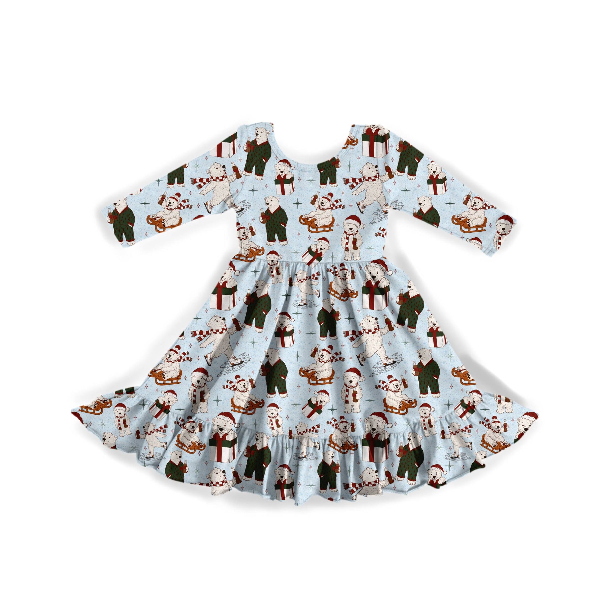 A Beary Merry Christmas Youth Twirl Dress **PreOrder** – Six Southern Babes