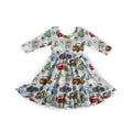 Holiday Pit Stop Youth Twirl Dress **PreOrder**