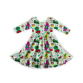 Holiday Dino Happiness Youth Twirl Dress **PreOrder**