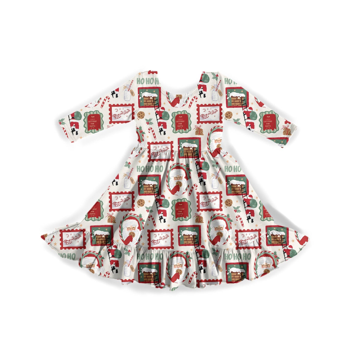 Holiday Postmarks Youth Twirl Dress **PreOrder**