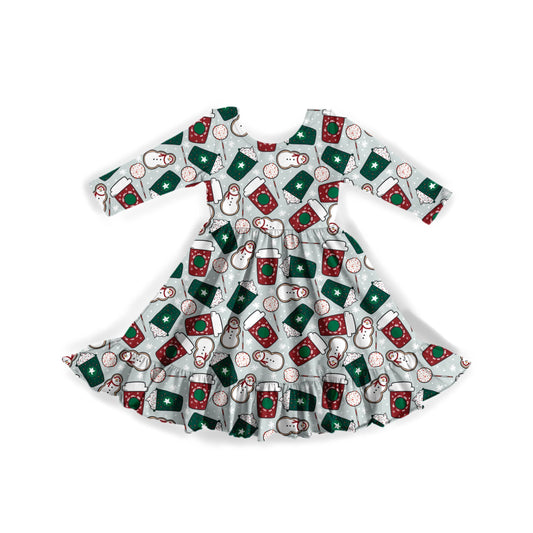 Merry & Bright Brews Youth Twirl Dress **PreOrder**