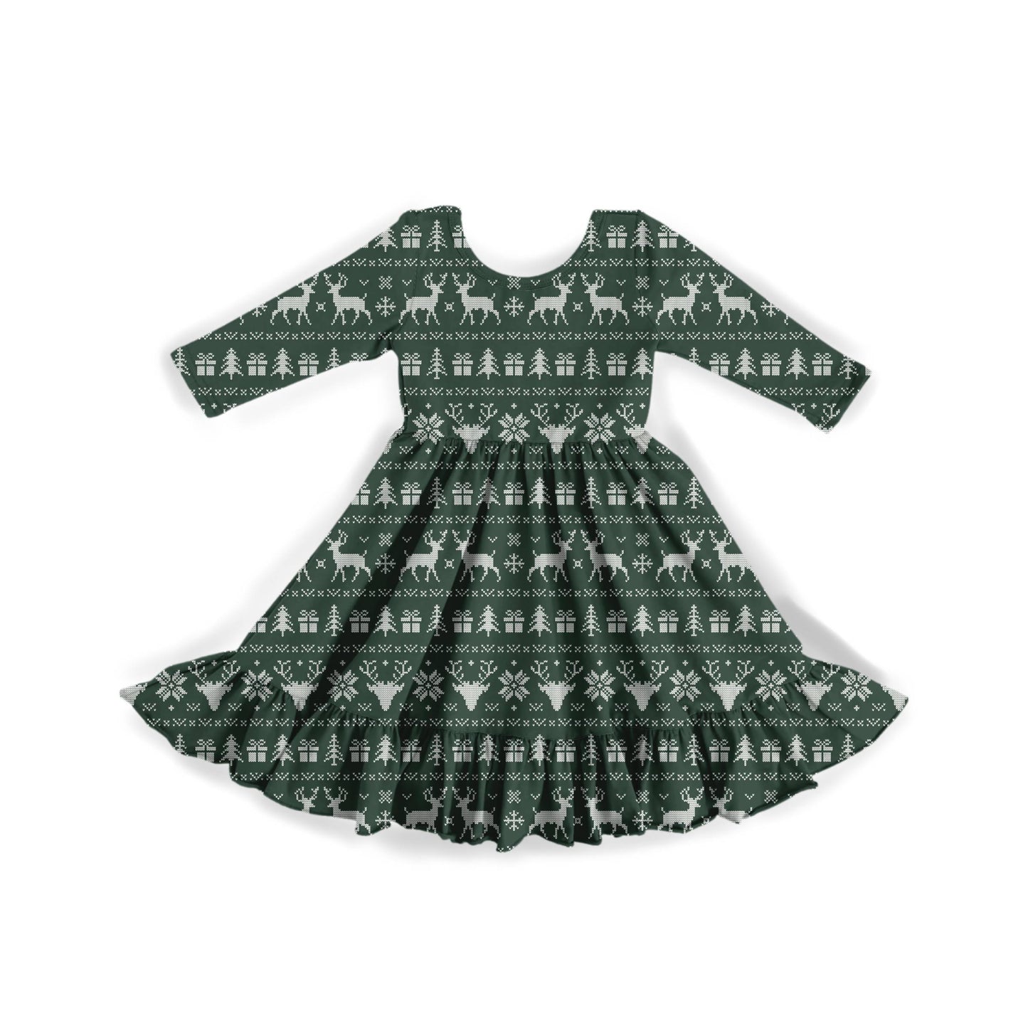 Winter Knit Wishes Youth Twirl Dress **PreOrder**