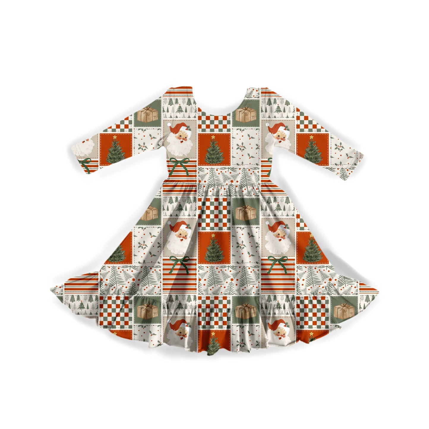 Merry Little Patchwork Youth Twirl Dress **PreOrder**