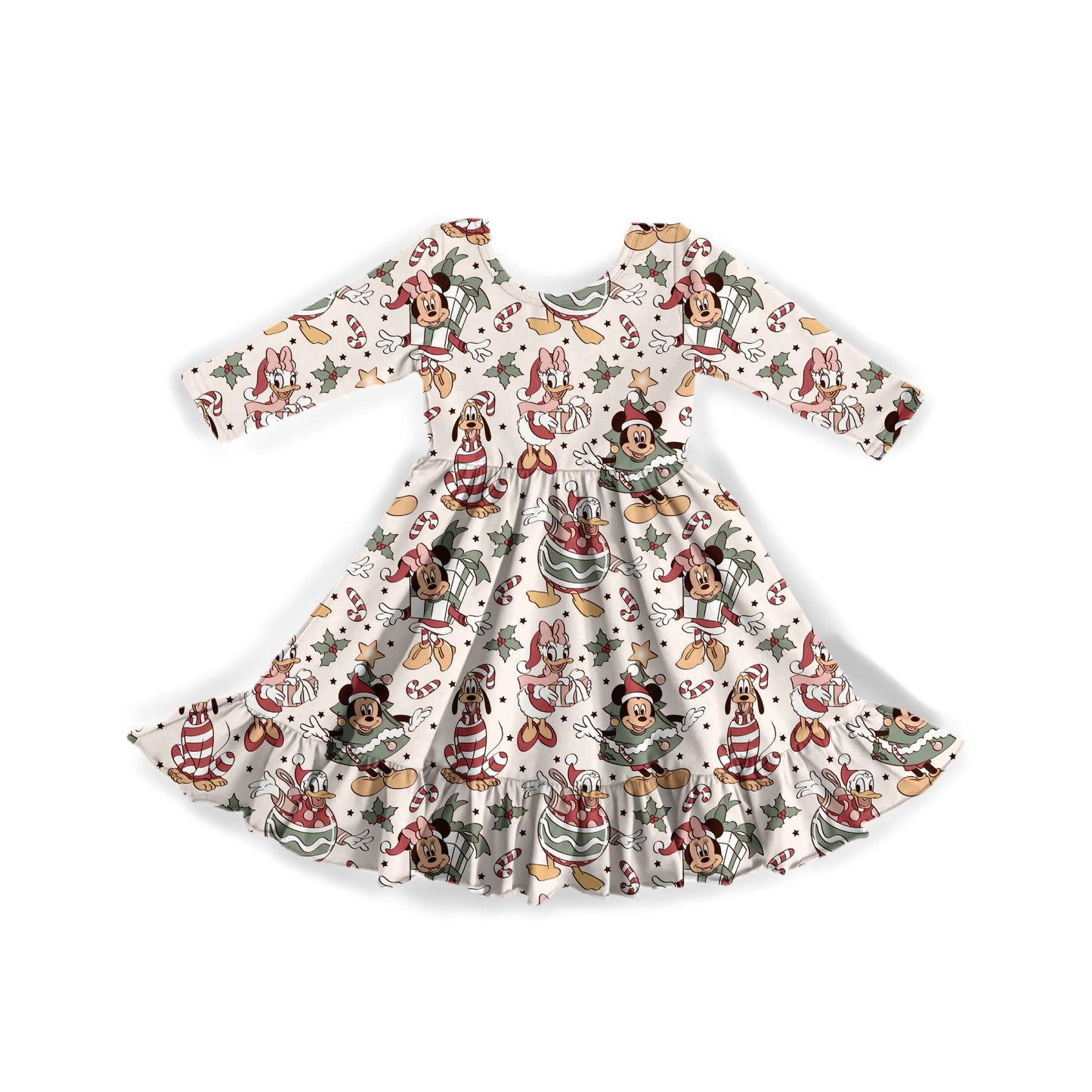 Holly Jolly Friends Youth Twirl Dress **PreOrder**