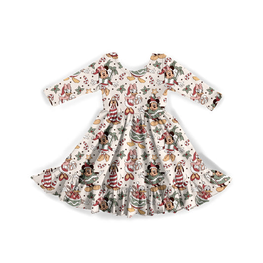 Holly Jolly Friends Youth Twirl Dress **PreOrder**
