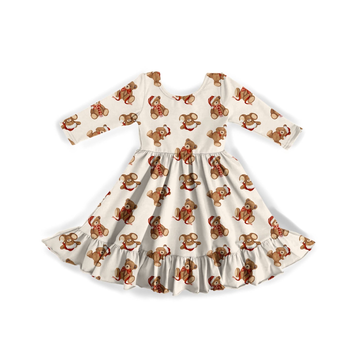 Teddy Tidings Youth Twirl Dress **PreOrder**