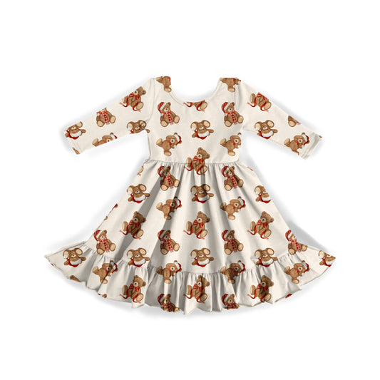Teddy Tidings Youth Twirl Dress **PreOrder**