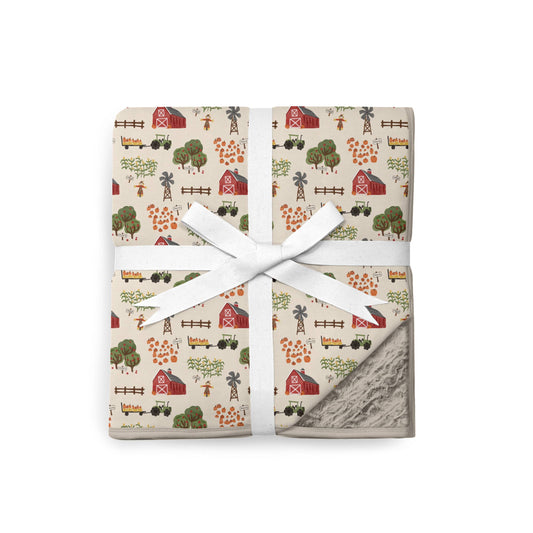 Autumn on the Farm Plush Blanket **PreOrder**