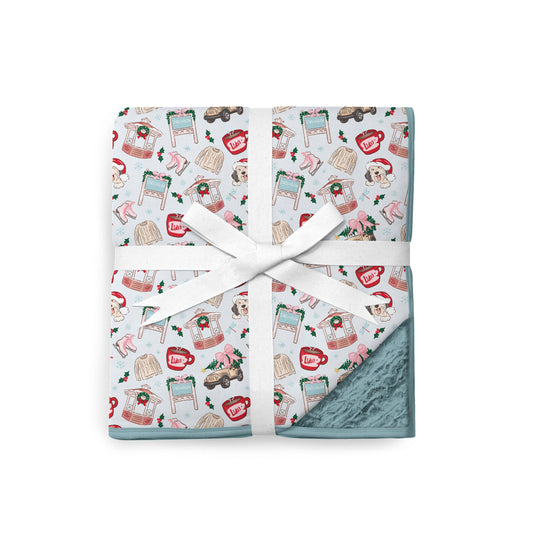 Snowy Small Town Cozy Plush Blanket **PreOrder**