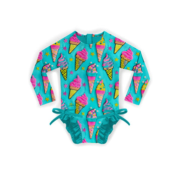 Sweet Sugar Scoops Rashguard One-Peice Swimwear **PreOrder**
