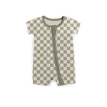 Green Checkered Ribbed Zipper Shortie *RTS*