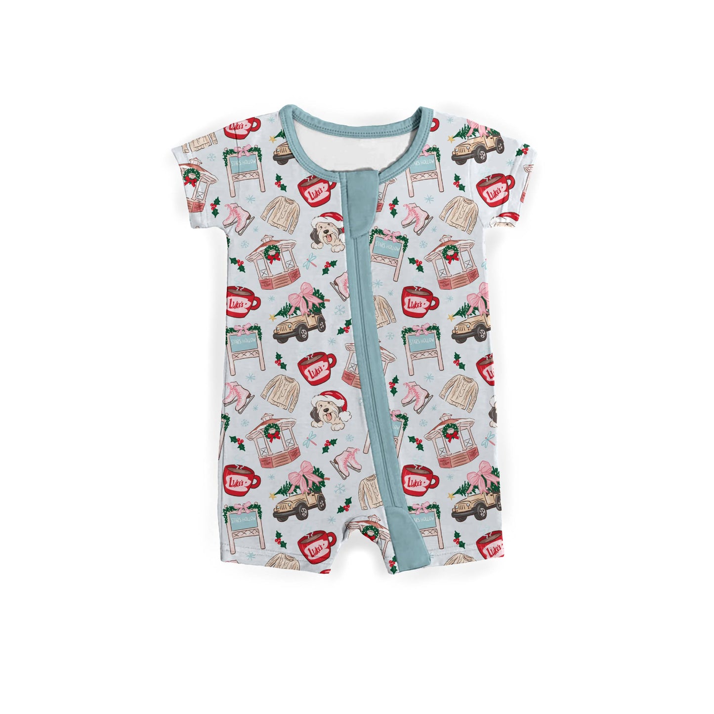 Snowy Small Town Zipper Shortie **PreOrder**