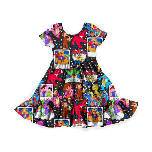 Core Memory Cartoons Youth Twirl Dress **PreOrder**