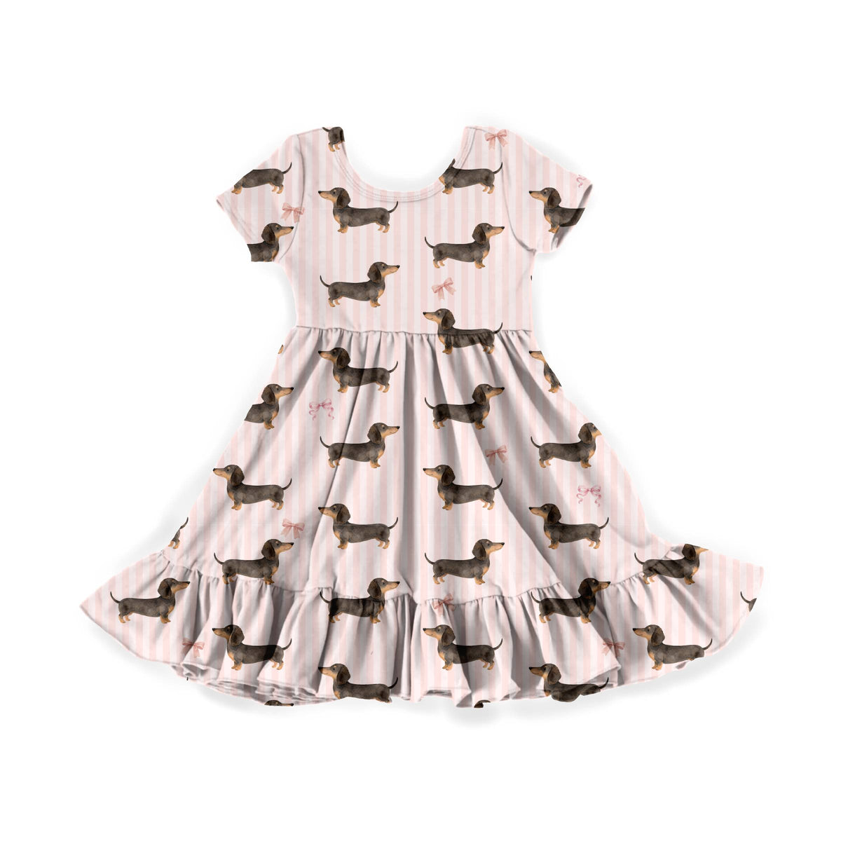 Doxie Daydreams Pink Youth Twirl Dress **PreOrder**