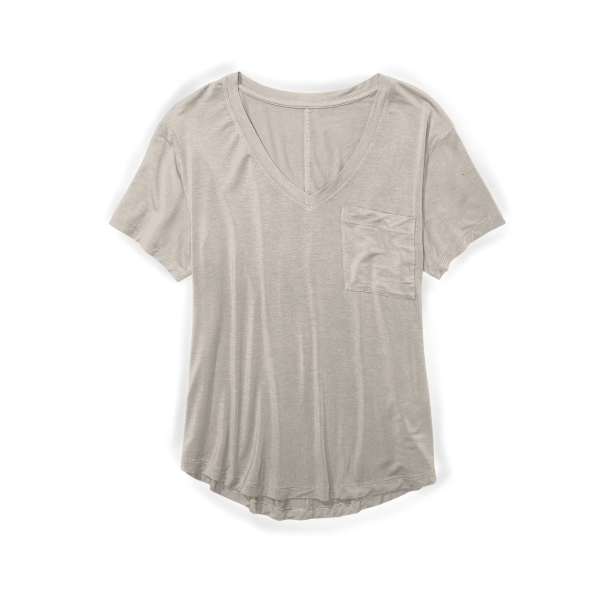 Tan V-Neck Adult Women's Pocket T-shirt **PreOrder**