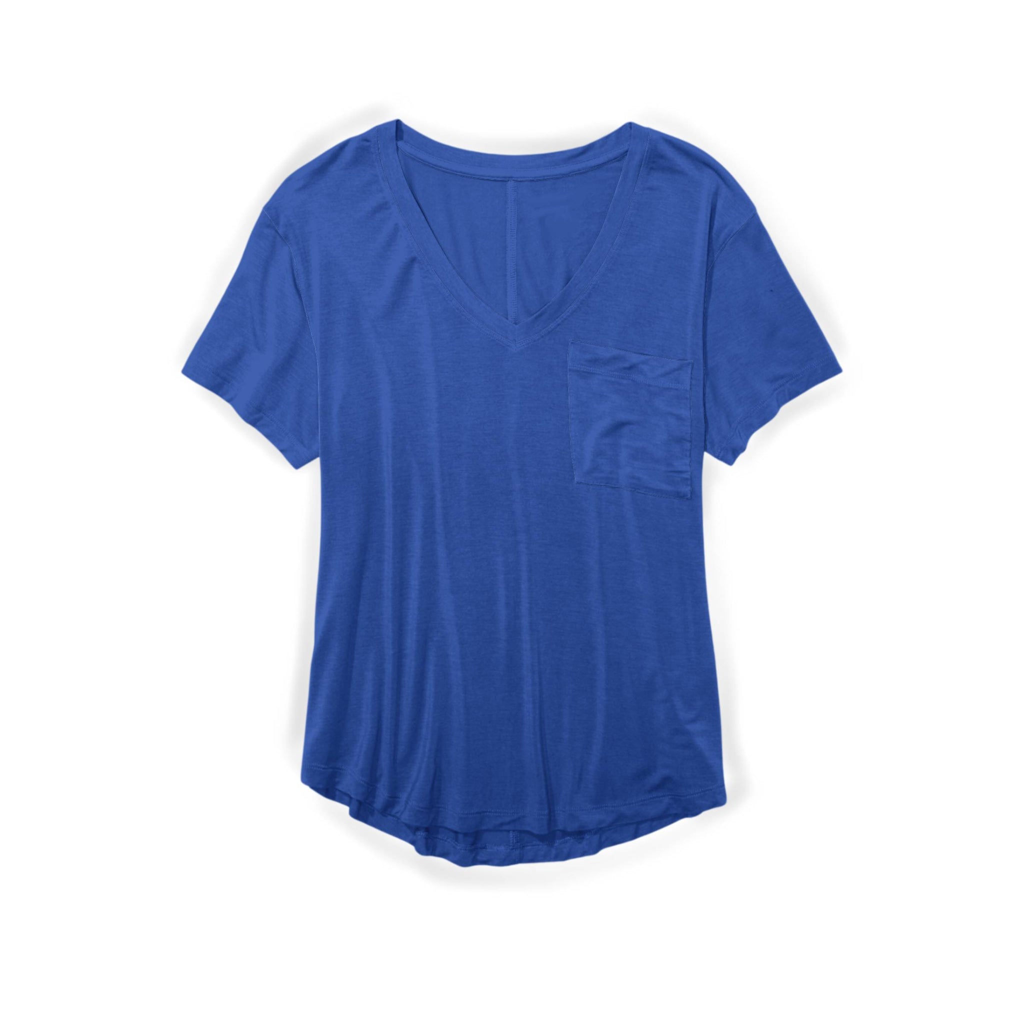 Blue V-Neck Adult Women's Pocket T-shirt **PreOrder**