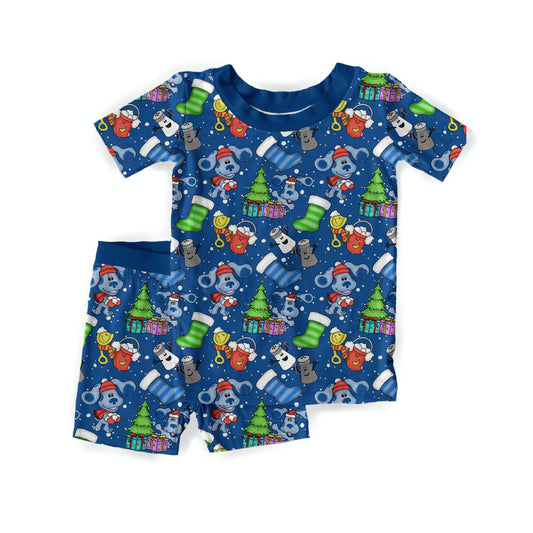 Blue Christmas Cheer Youth Short Set **PreOrder**