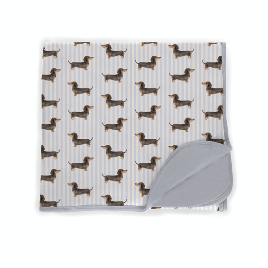 Doxie Daydreams Blue Bamboo Blanket **PreOrder**