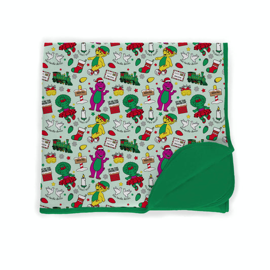 Holiday Dino Happiness Bamboo Blanket **PreOrder**