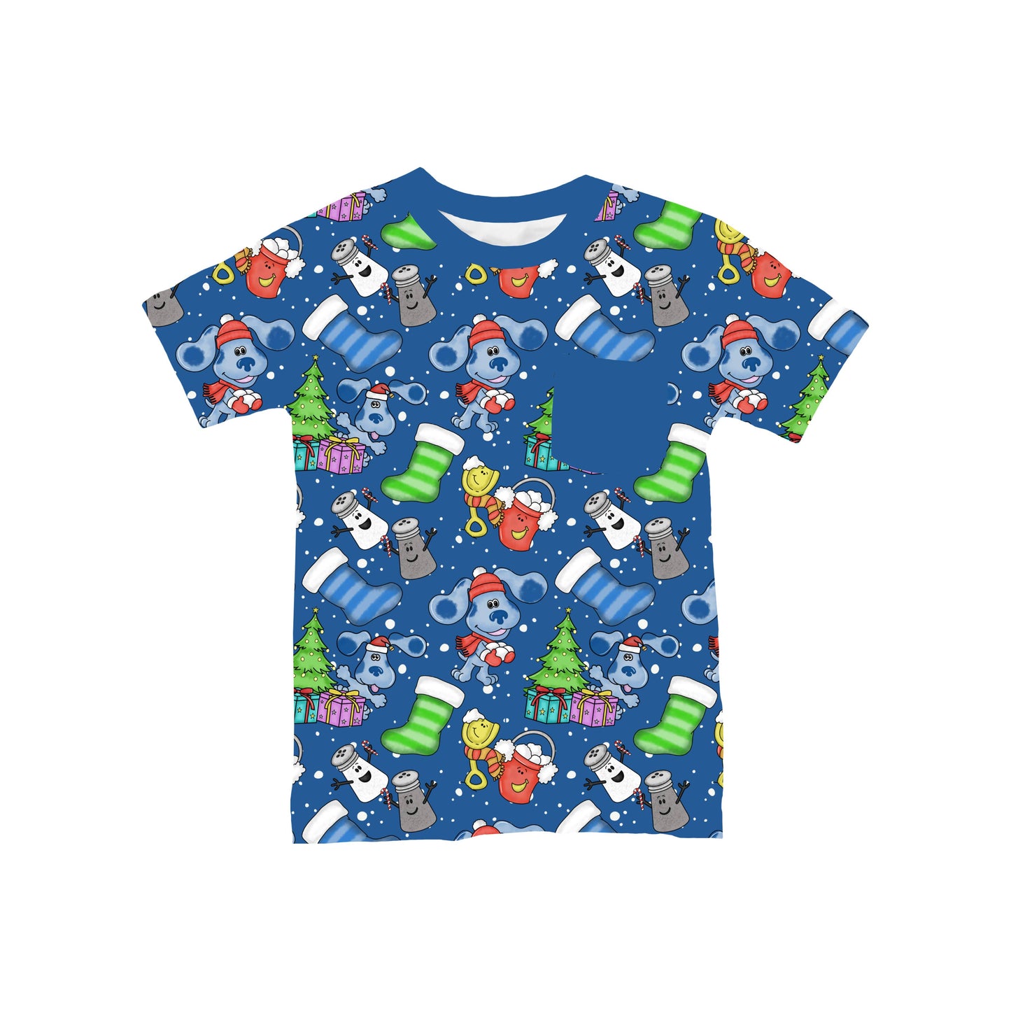 Blue Christmas Cheer Pocket T-Shirt **PreOrder**