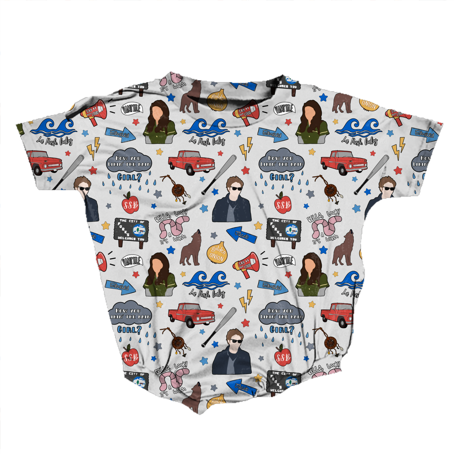 Midnight in Forks Medically Adaptable Romper *RTS*