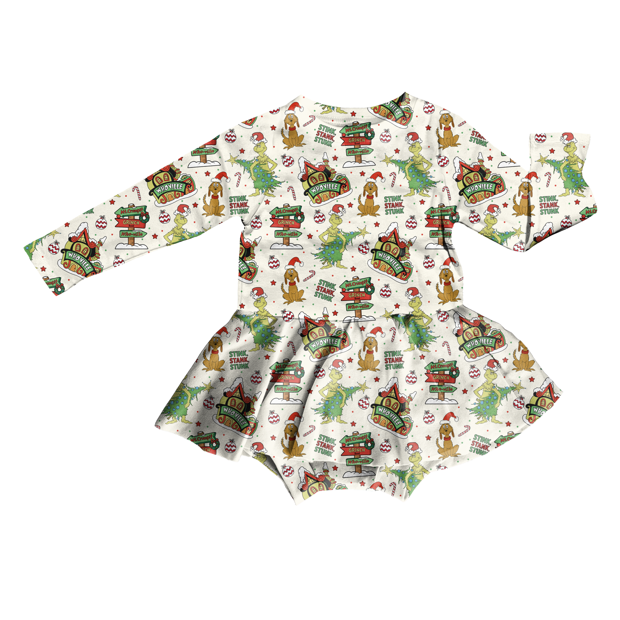 Wholiday Cheer Bodysuit Youth Twirl Dress **PreOrder**