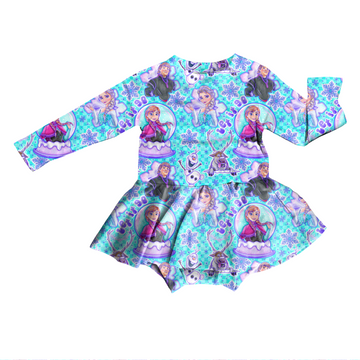 Frozen Friends Bodysuit Youth Twirl Dress **PreOrder**