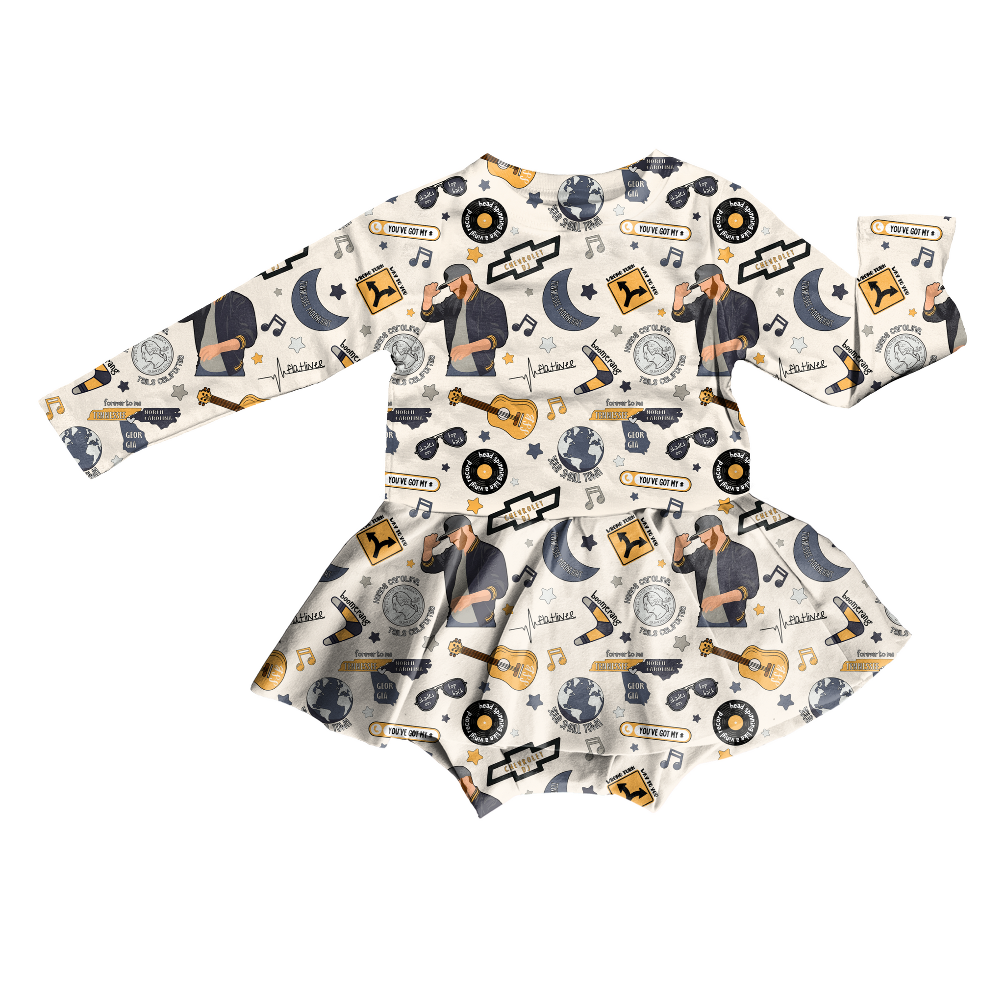 Tennessee Moonlight Bodysuit Youth Twirl Dress **PreOrder**