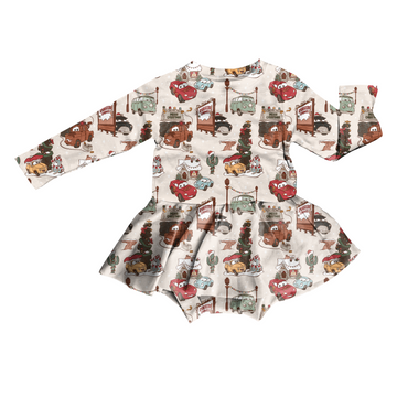 Holiday Highway Bodysuit Youth Twirl Dress **PreOrder**