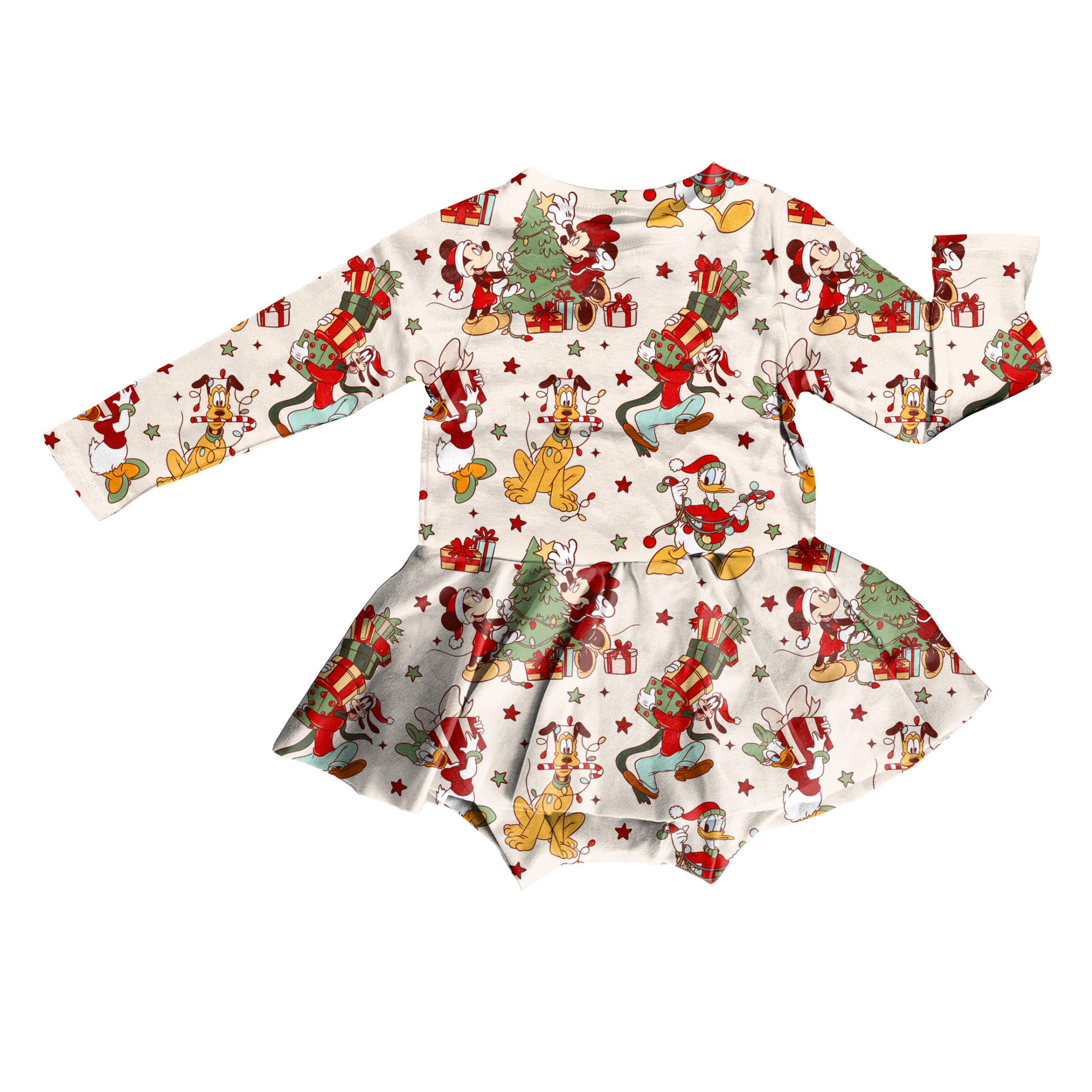 Merry Mousemas Bodysuit Youth Twirl Dress **PreOrder**