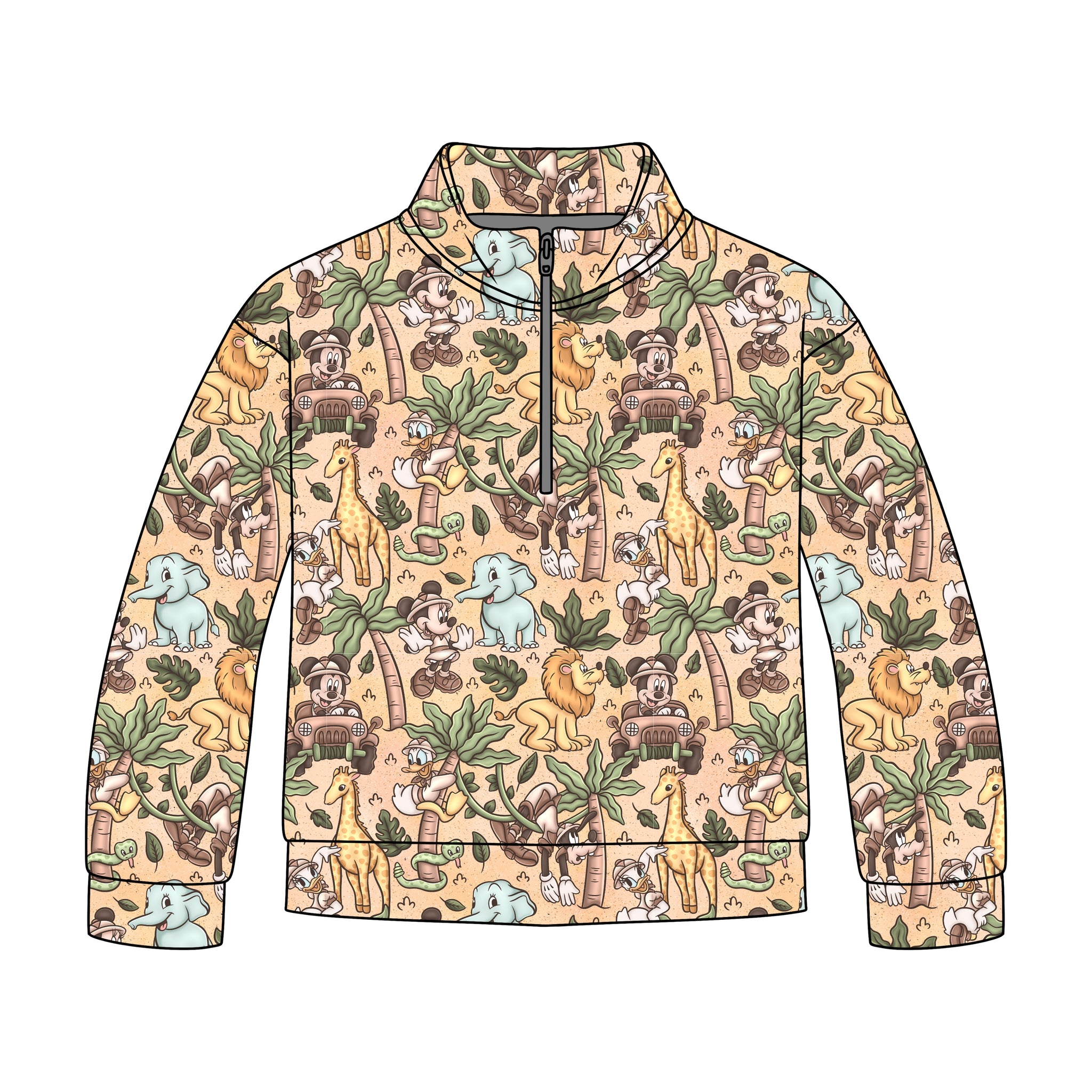 Safari Characters Quarter Zip-Up *RTS*