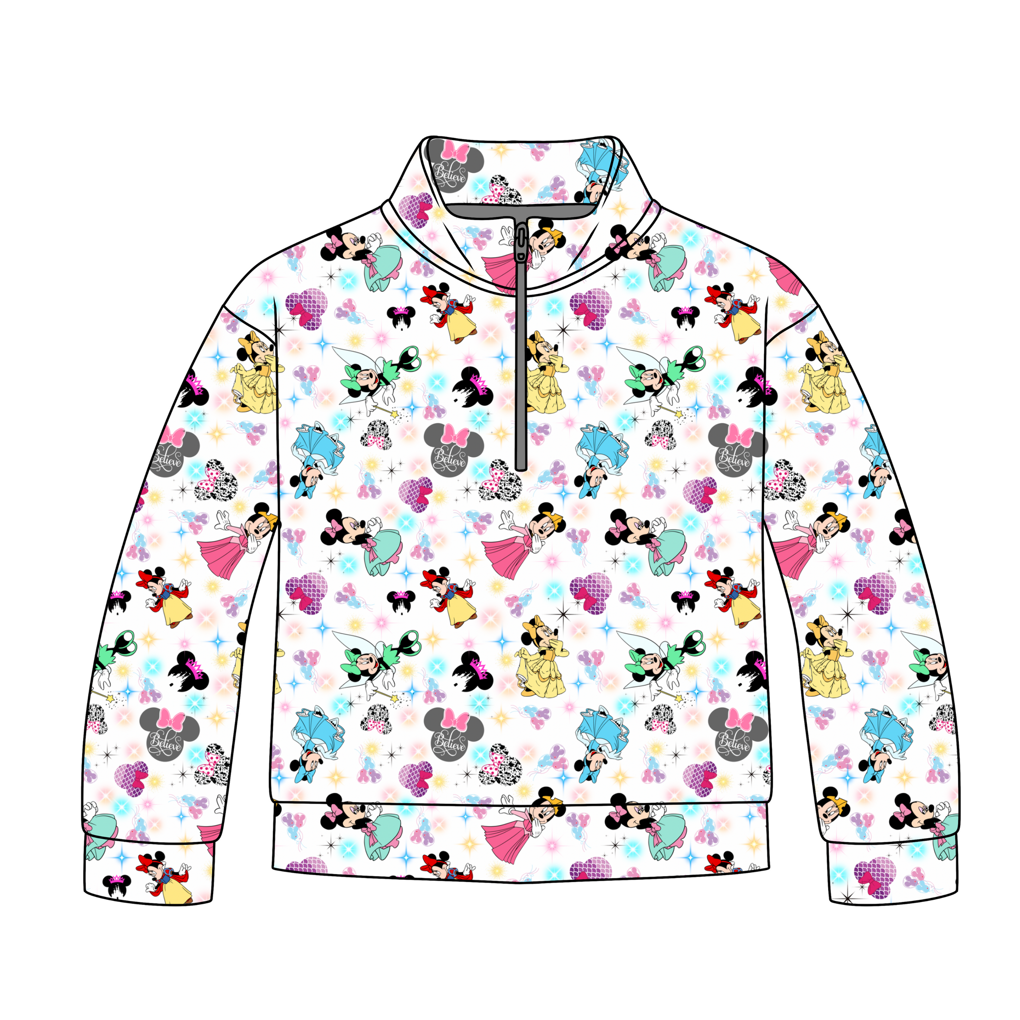 Bows and Tiaras Quarter Zip-Up **PreOrder**