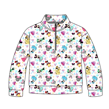 Bows and Tiaras Quarter Zip-Up **PreOrder**