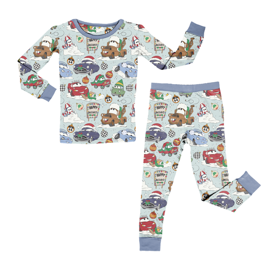 Holiday Pit Stop Youth Pant Set **PreOrder**