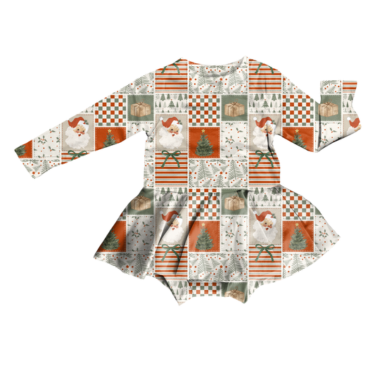 Merry Little Patchwork Bodysuit Youth Twirl Dress **PreOrder**