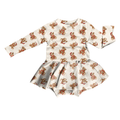 Teddy Tidings Bodysuit Youth Twirl Dress **PreOrder**
