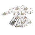 Woodland Christmas Wishes Bodysuit Youth Twirl Dress **PreOrder**