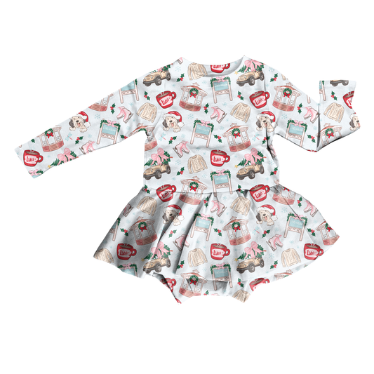 Snowy Small Town Bodysuit Youth Twirl Dress **PreOrder**