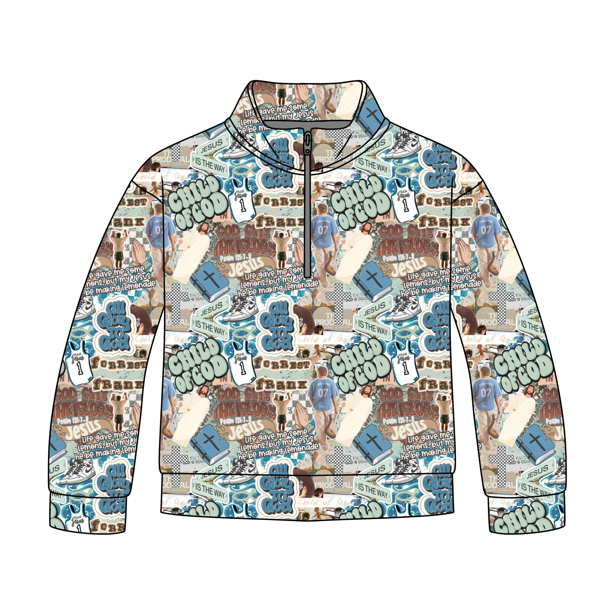 Only Way Is Up Blue Quarter Zip-Up **PreOrder**