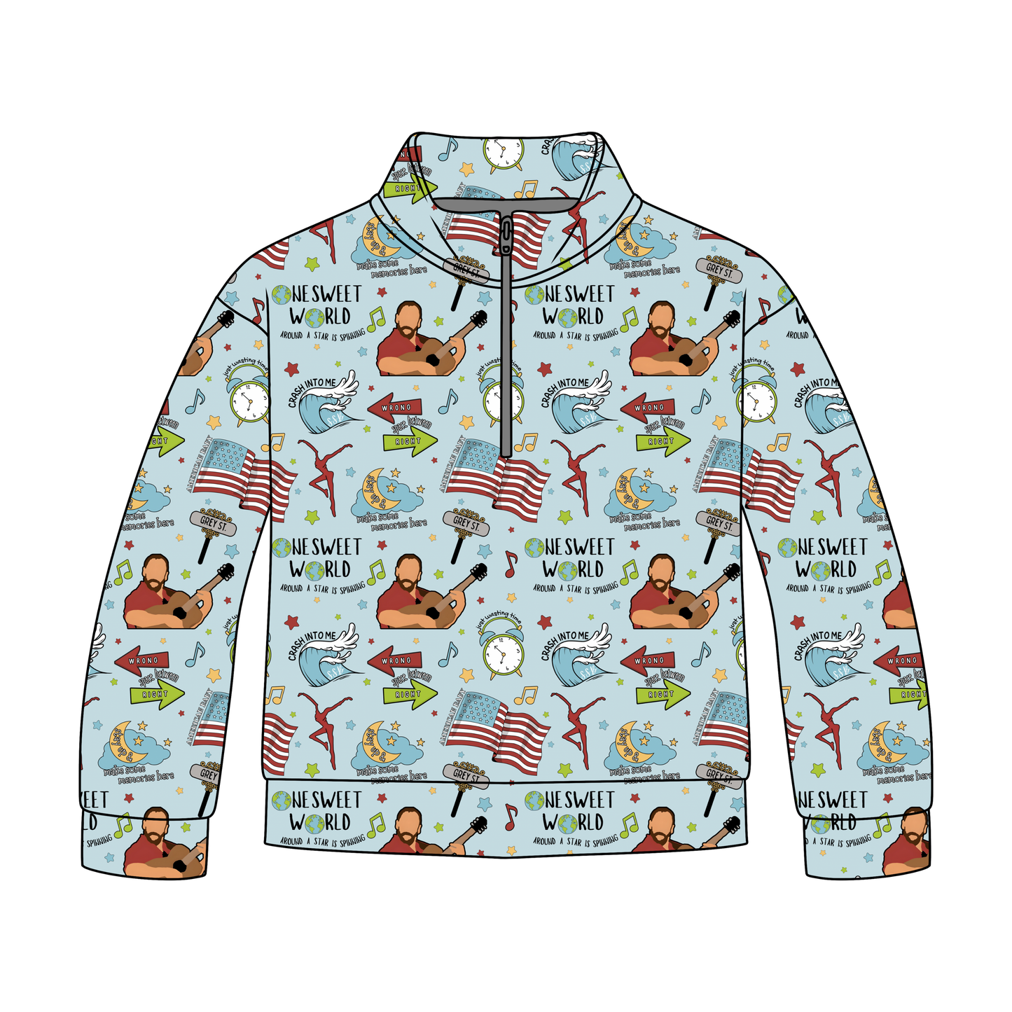 One Sweet World Quarter Zip-Up *RTS*