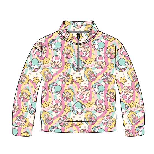 Pink Power Princess Quarter Zip-Up *RTS*