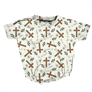 He Is Risen Floral Romper **Preorder**
