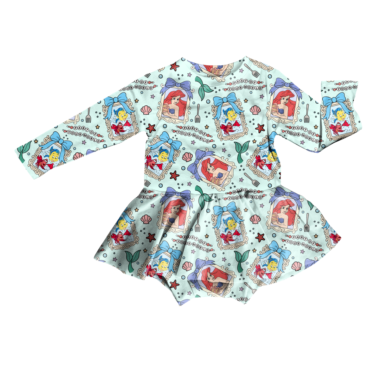 Under The Sea Dreams Medically Adaptable Bodysuit Youth Twirl Dress *RTS*