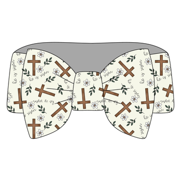 He Is Risen Floral Bamboo Bow Headband **PreOrder**