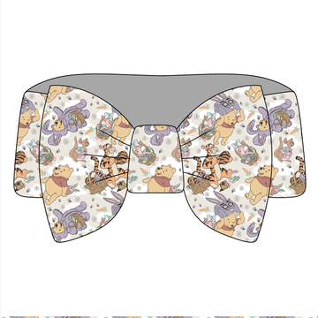 Hunny Bunny Bear Easter Bamboo Bow Headband **PreOrder**